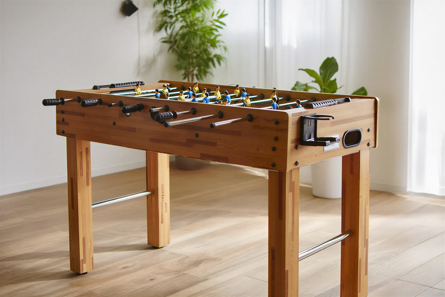 Baby-Foot en Bois Poli